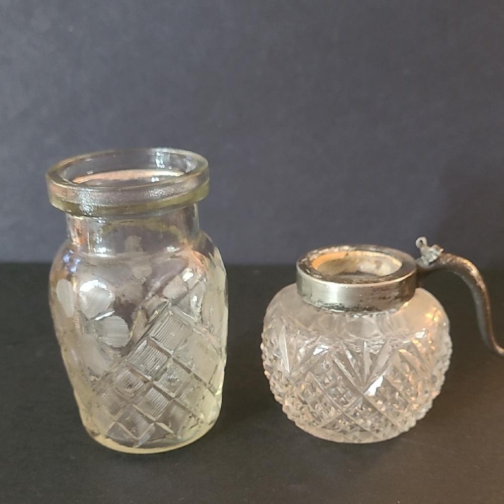 2 Vintage Glass Containers